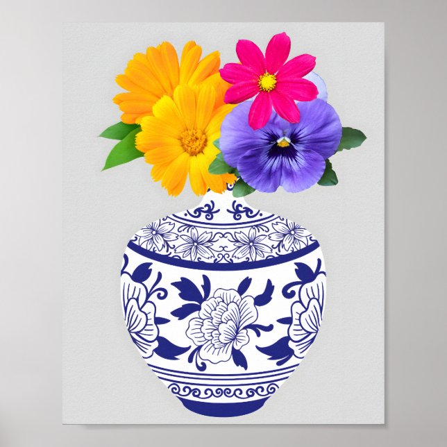 Vibrant Floral Harmony Poster (Front)