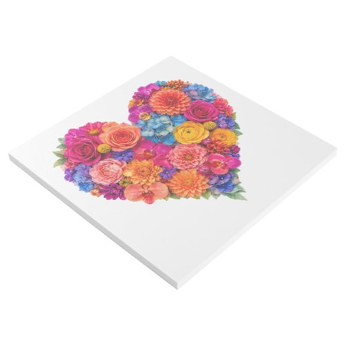 Vibrant Floral Heart Arrangement of Beautiful Art