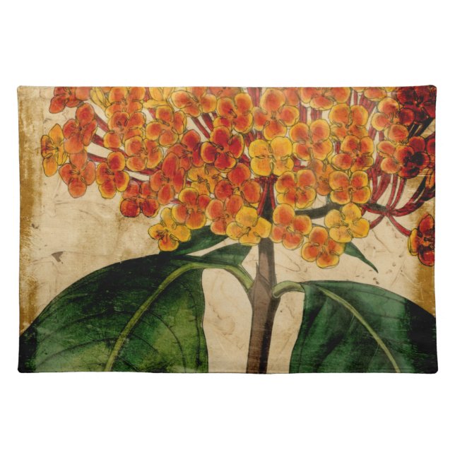 Vibrant Floral I Cloth Placemat (Front)