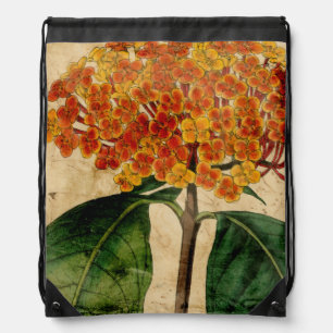 Vibrant Floral I Drawstring Bag