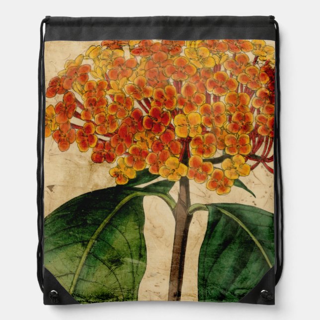 Vibrant Floral I Drawstring Bag (Front)