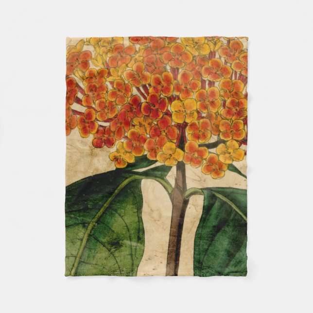 Vibrant Floral I Fleece Blanket (Front)