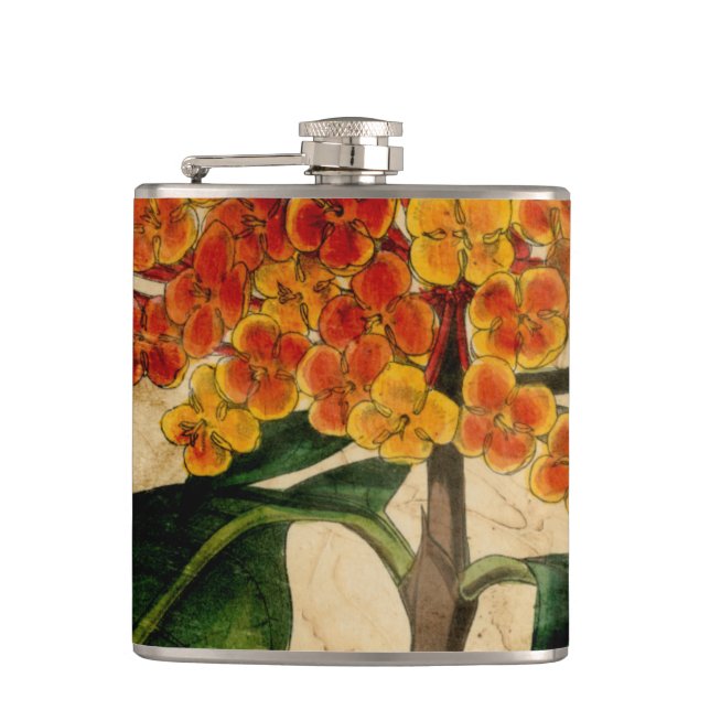 Vibrant Floral I Hip Flask (Front)