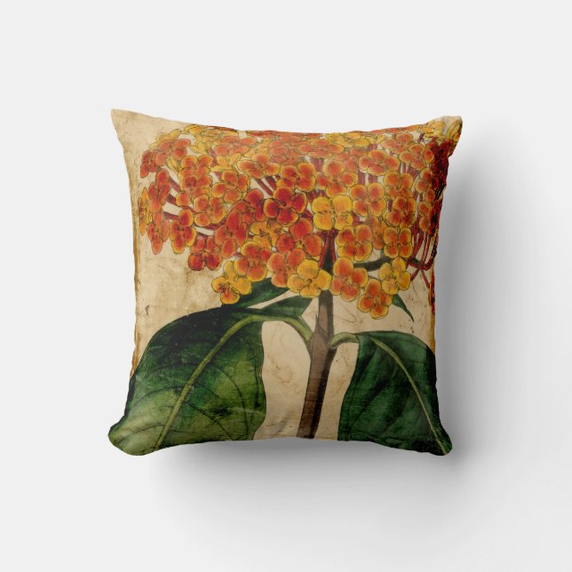 Vibrant Floral I Throw Pillow (Front)