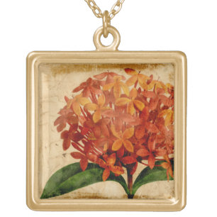 Vibrant Floral III Gold Plated Necklace