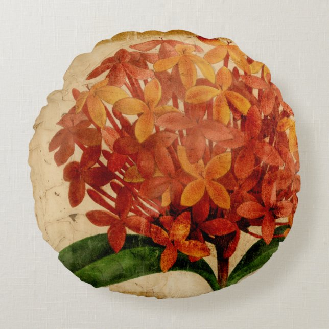 Vibrant Floral III Round Pillow (Front)