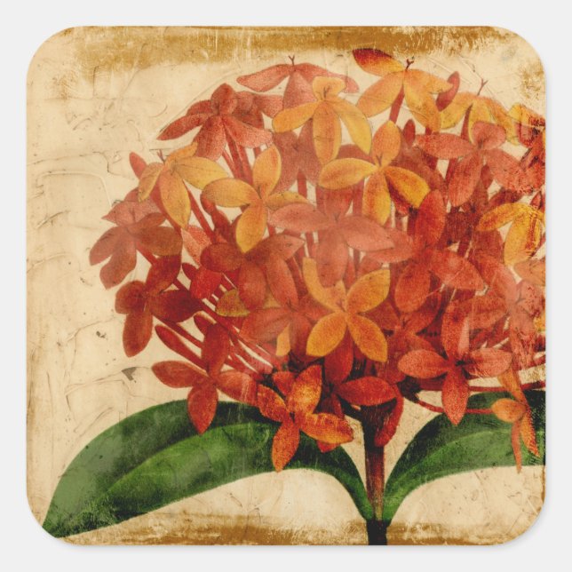 Vibrant Floral III Square Sticker (Front)