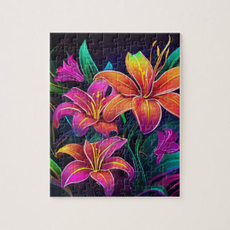 Vibrant Floral Jigsaw Puzzle, Colorful Puzzle Game
