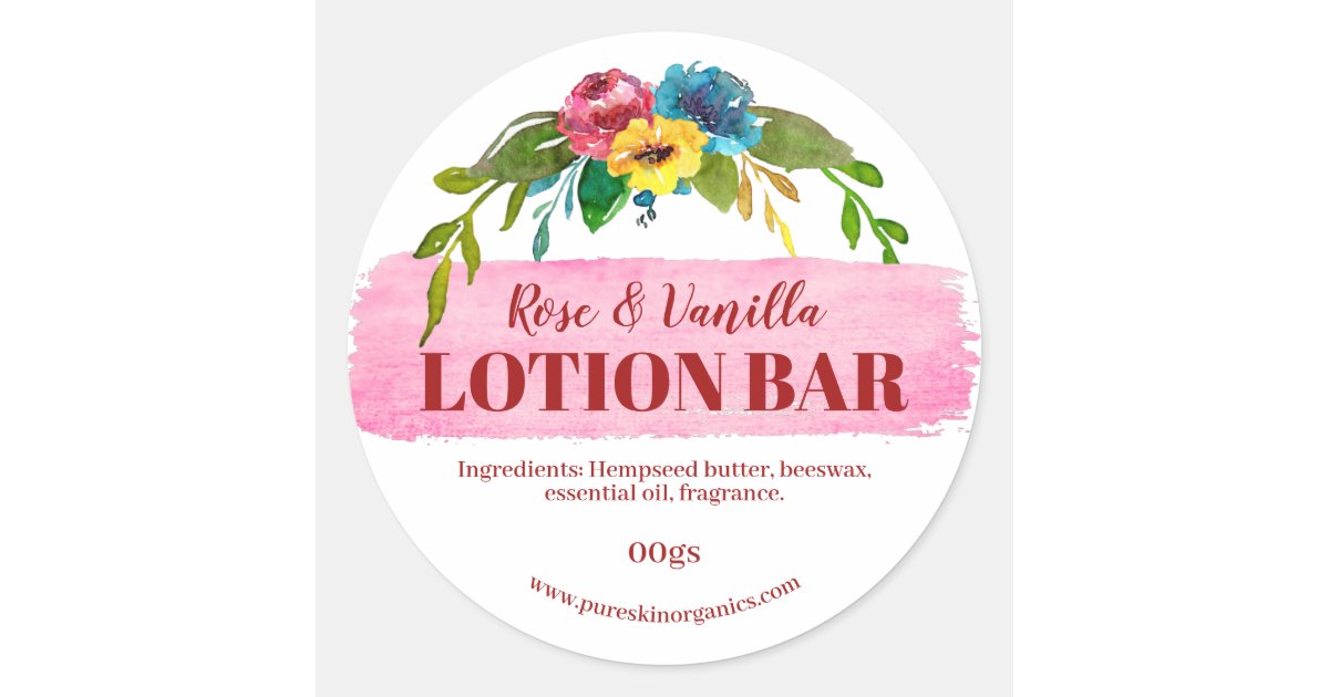 Vibrant Floral Lotion Bar Labels Zazzle