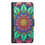 Vibrant Floral Mandala Art Samsung Galaxy S5 Wallet Case