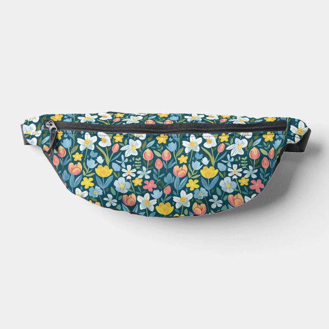 Vibrant Floral Medley Fanny Pack (Lay Down)