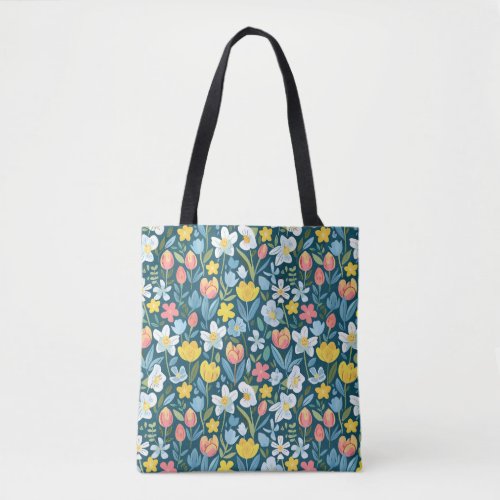 Vibrant Floral Medley Tote Bag