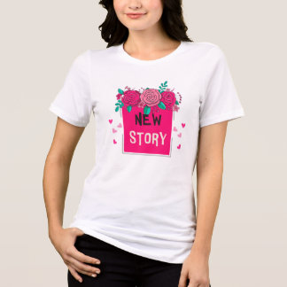 Vibrant Floral 'New Story' T-Shirt - Romantic Tri-Blend Shirt