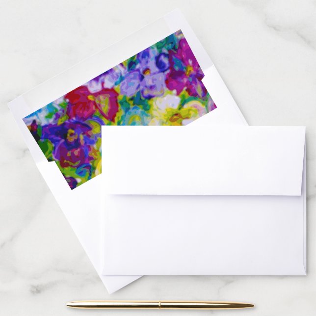Vibrant Floral Painted Envelope Liner (Desk)