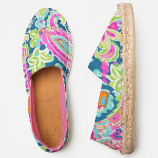 Vibrant Floral & Paisley Canvas Espadrilles