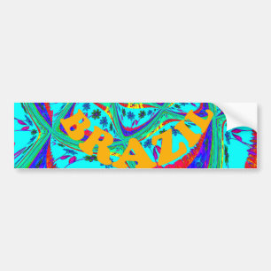 Vibrant Floral Pattern: Brazilian Tribute Eat Love Bumper Sticker
