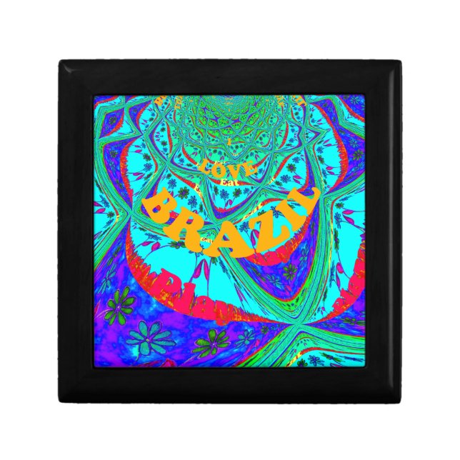 Vibrant Floral Pattern: Brazilian Tribute Eat Love Gift Box (Front)