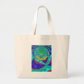 Vibrant Floral Pattern: Brazilian Tribute Eat Love Large Tote Bag
