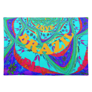 Vibrant Floral Pattern: Brazilian Tribute Eat Love Placemat