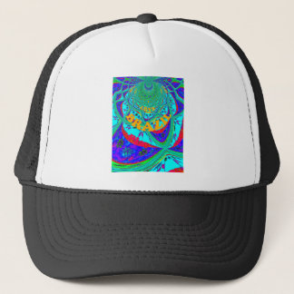 Vibrant Floral Pattern: Brazilian Tribute Eat Love Trucker Hat
