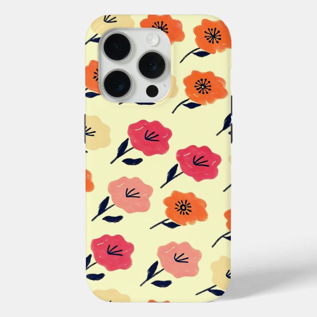 Vibrant Floral Pattern Case-Mate iPhone Case (Back)