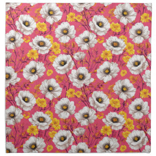 Vibrant floral pattern cloth napkin