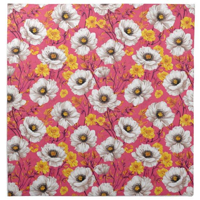 Vibrant floral pattern cloth napkin (Front)