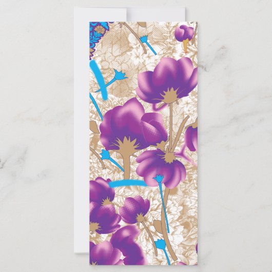 Vibrant floral pattern featuring purple and blue f (Front)