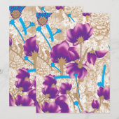 Vibrant floral pattern featuring purple and blue f (Front/Back)