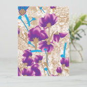 Vibrant floral pattern featuring purple and blue f (Standing Front)