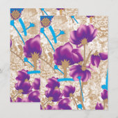 Vibrant floral pattern featuring purple and blue f (Front/Back)