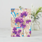 Vibrant floral pattern featuring purple and blue f (Standing Front)