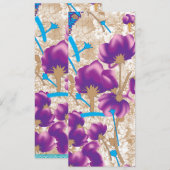 Vibrant floral pattern featuring purple and blue f (Front/Back)