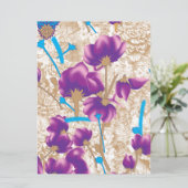 Vibrant floral pattern featuring purple and blue f (Standing Front)