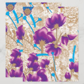 Vibrant floral pattern featuring purple and blue f (Front/Back)