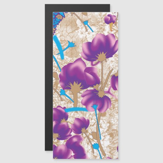 Vibrant floral pattern featuring purple and blue f (Front/Back)