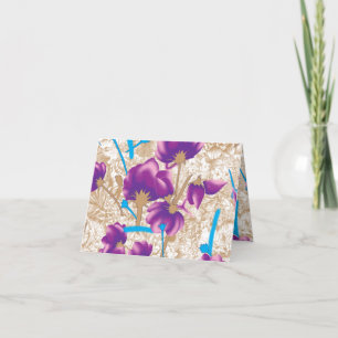 Vibrant floral pattern featuring purple and blue f announcement