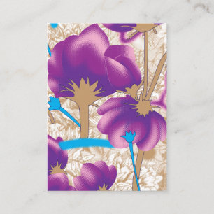 Vibrant floral pattern featuring purple and blue f enclosure card