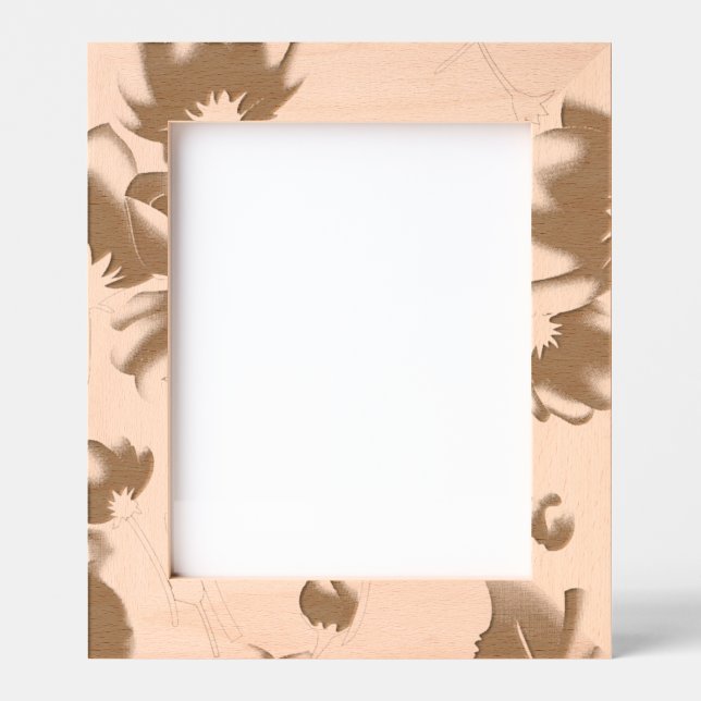 Vibrant floral pattern featuring purple and blue f engraved frames (Front)