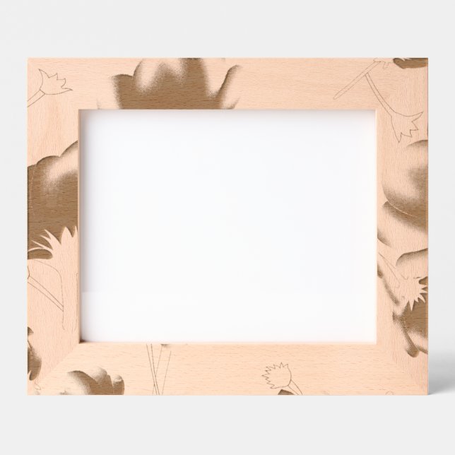 Vibrant floral pattern featuring purple and blue f engraved frames (Front)