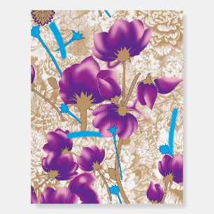 Vibrant floral pattern featuring purple and blue f foam board