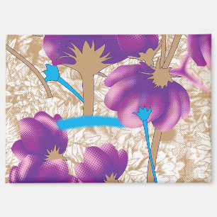 Vibrant floral pattern featuring purple and blue f magnet