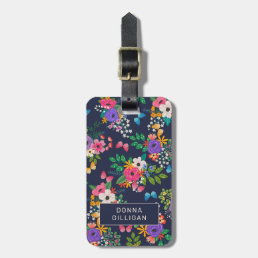Vibrant Floral Pattern Luggage Tag