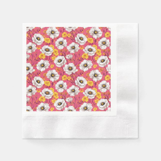 Vibrant floral pattern napkins (Front)