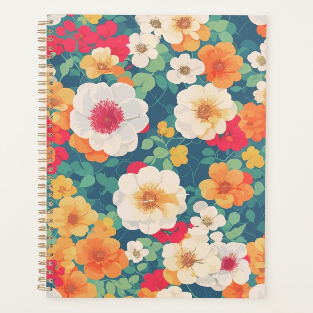 Vibrant Floral Pattern Notebook (Front)
