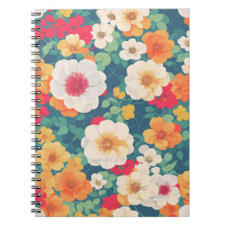 Vibrant Floral Pattern Notebook