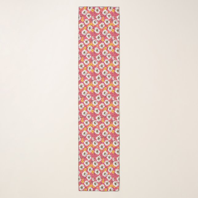 Vibrant floral pattern scarf (Front)