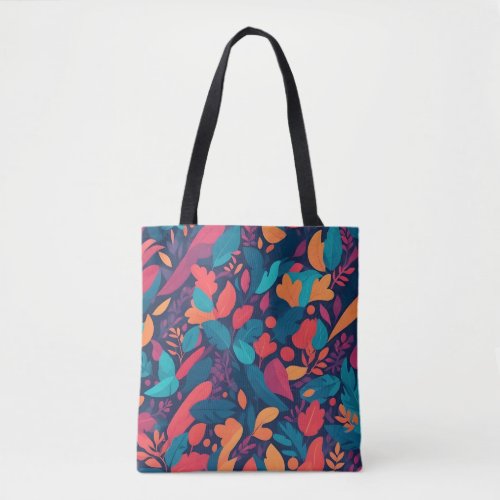 Vibrant floral pattern  tote bag