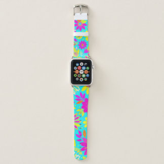 Vibrant Floral Pattern with Bold Flowers Apple Watch Band