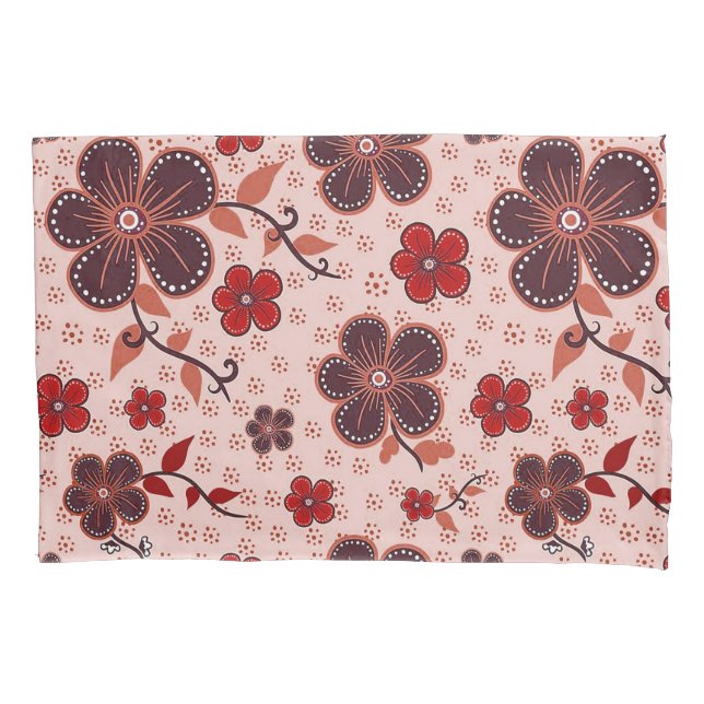 Vibrant Floral Pattern with Colorful Flowers Pillow Case (Front)